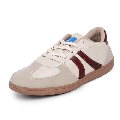 TRASE Women’s Fashion Sneakers | Casual Sneakers Shoes for Women | Girls Shoes | Soft Insole | Comfortable Shoes for Women Daily Use (Cream-Cherry, 4 UK)