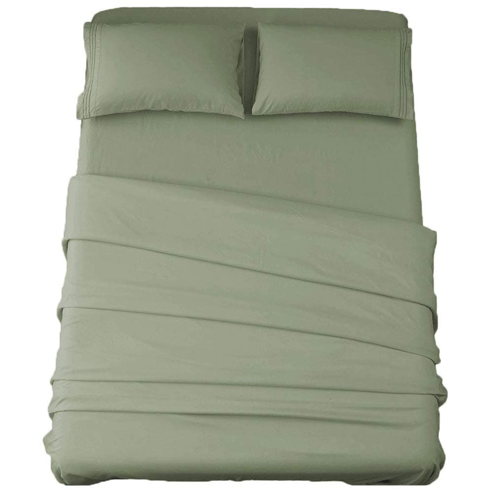 SONORO KATE Bed Sheet Set Super Soft Microfiber 1800 Thread Count Luxury Egyptian Sheets 16Inch Deep PocketWrinkle and Hypoallergenic3 Piece Sage Twin