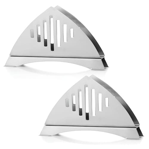 Unify 2 Pieces Stainless Steel Napkin Holder for Kitchen - Tissue Paper Holder for Dining Table, Napkin Stand for Restaurant, Cafe, Hotels, Matt Finish Slotted Lines (Pack of 2)