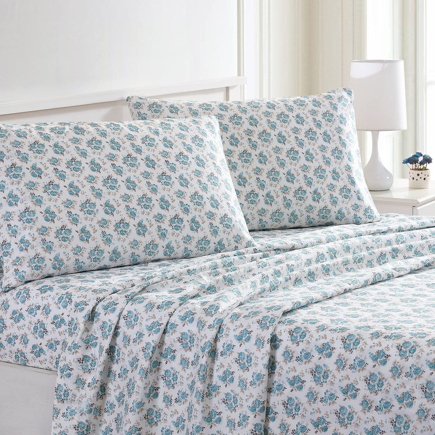 Modern Threads Printed 4Piece Extra Soft Bedding Sheets Pillowcase Set Deep Pocket up to 16 inch Mattress Forever Roses Full
