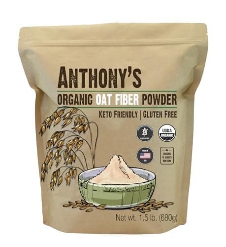 Anthonys Organic Oat Fiber 15 lb Gluten Free Non GMO Keto Friendly Product of the USA