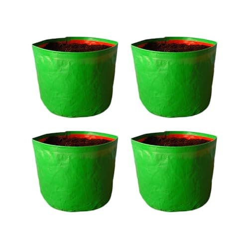 BonKaso Growbags 24 * 24 Pack of 4 Terrace/Kitchen Garden Vegetable Planting Pots, HDPE Fabric Leafy Fruits Growing Bag for All Vegetable Plants