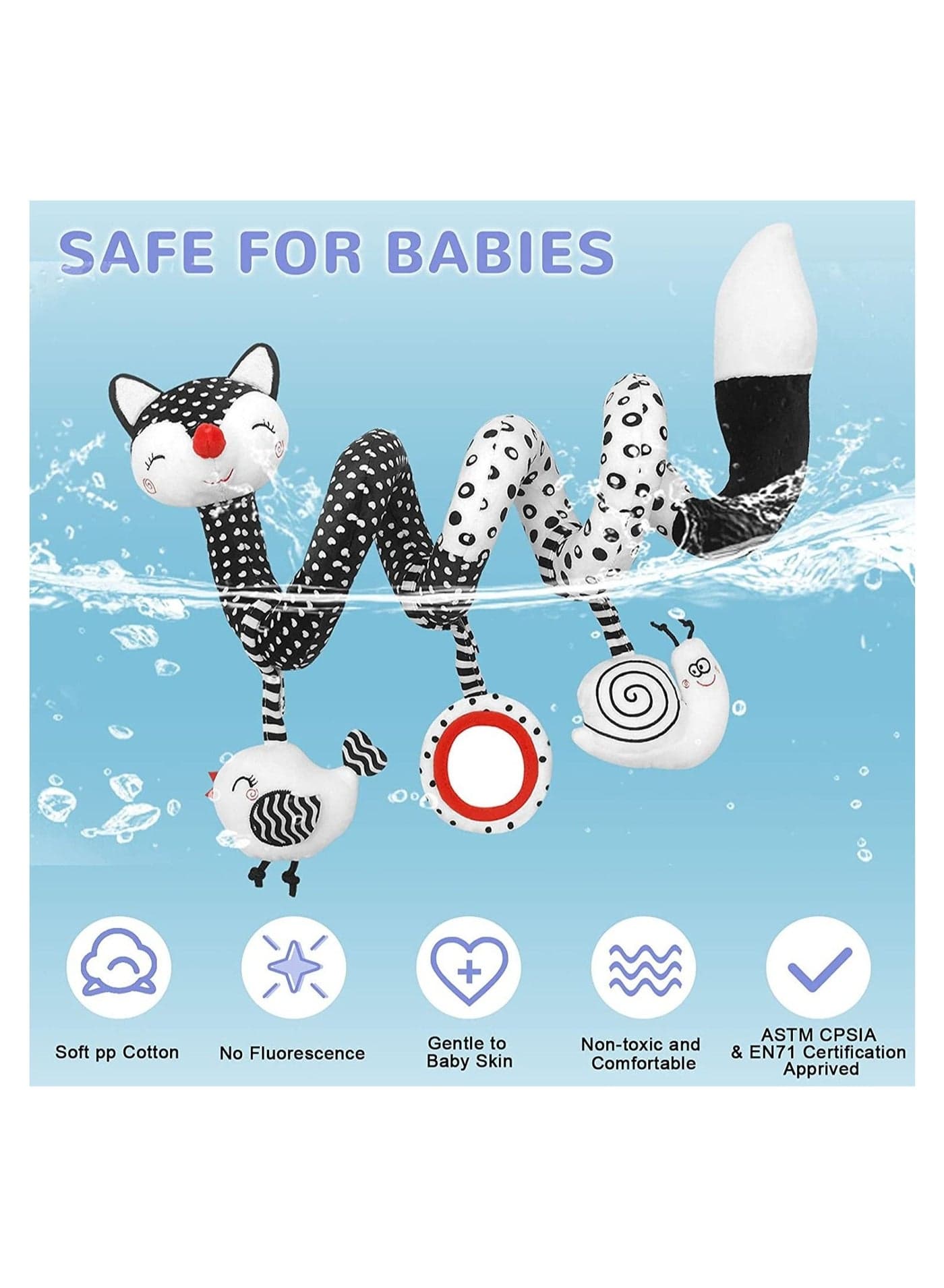 Adorable Plush Baby Stroller Rattle Crib Learning Toy