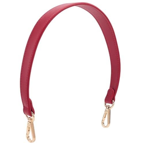 CALFOVERA 189 x 1 Inch Short PU Leather Handbag Handles Red PU Leather Shoulder Straps Wide Flat Purse Replacement Belt with Swivel Lobster Buckles for Women Underarm Tote Bags Purse Wallet