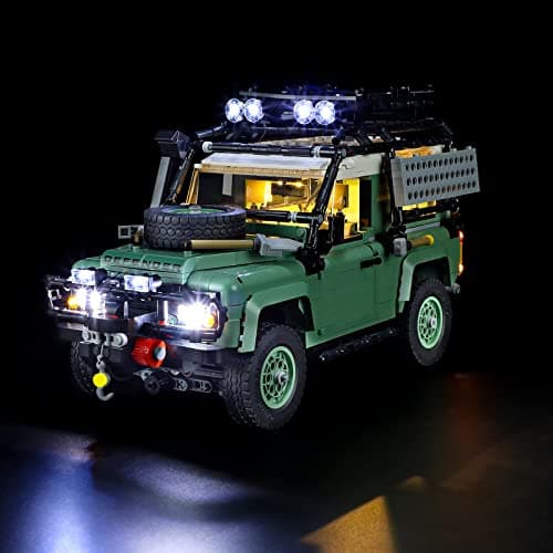 GEAMENT LED Light Kit Compatible with Lego Land Rover Classic Defender 90 for Icons 10317 Model Set Model Set Not Included