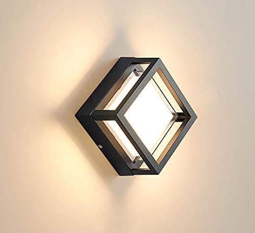 blissbells Modern Diamond-Shape LED Wall Lamp | Matte Black Designer Wall Light for Bedroom, Living Room & Outdoor Décor