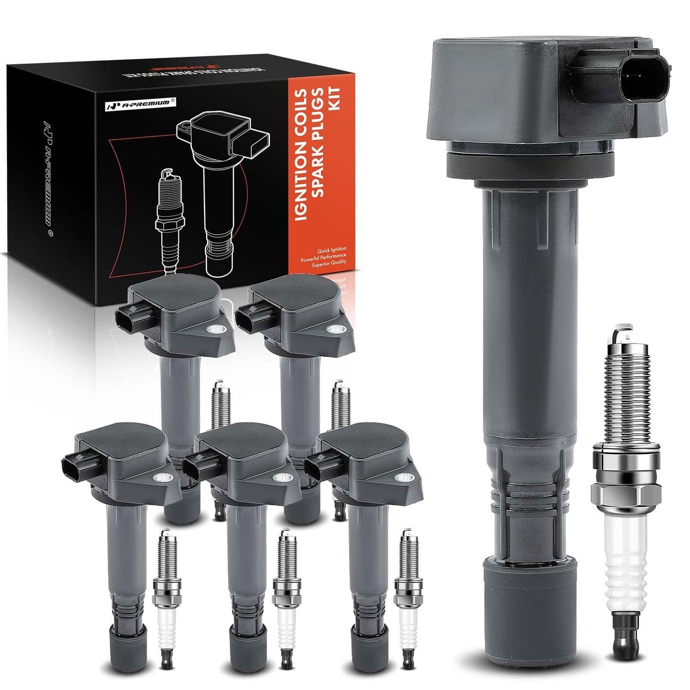 APremium Set of 6 Ignition Coil Pack and Iridium Spark Plugs Compatible with Honda Pilot 20092015 Ridgeline 20092014 Acura RDX 20132015 ZDX 20102013 35L