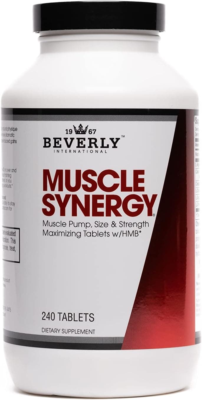 Beverly International Muscle Synergy 240 TABS 15 Servings Clinically Dosed Ingredients HMB LArginine LCitrulline Creatine Monohydrate LOrnithine BiggerStrongerLasting Pumps