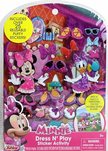 Tara Toy Minnie Mouse Stick N Play 25ct Resuable Stickers Double Sided Scene