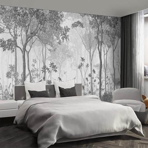 Fightal - Nature Forest Tree Mural Woodland Landscape Backgrounds Cottage Jungle Wallpaper Extra Large wall murals for Bedroom Living Room(not Peel and Stick)- 195"x 120"