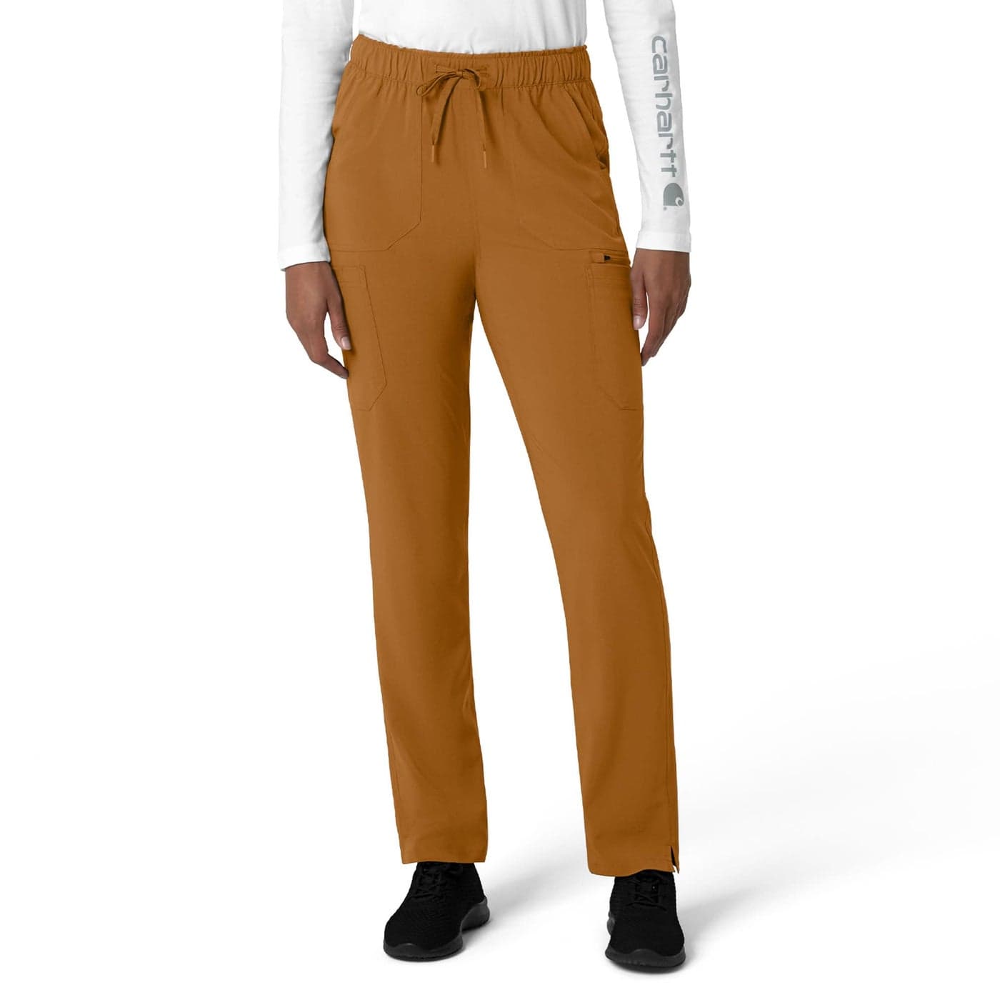 Carhartt Scrubs C53210 Womens Force Modern Fit Straight Leg Pant XLarge Petite Fox Brown