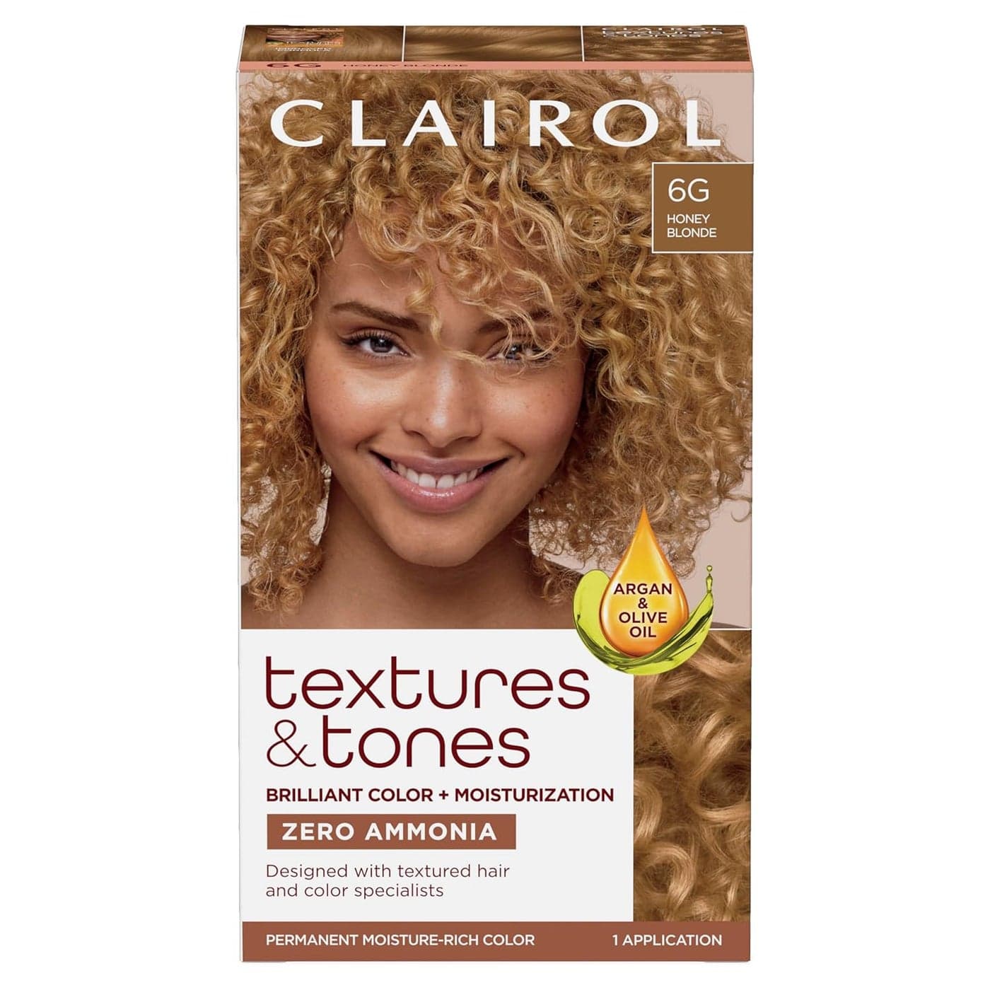 Clairol Textures Tones Permanent Hair Dye 6G Honey Blonde Hair Color Pack of 1