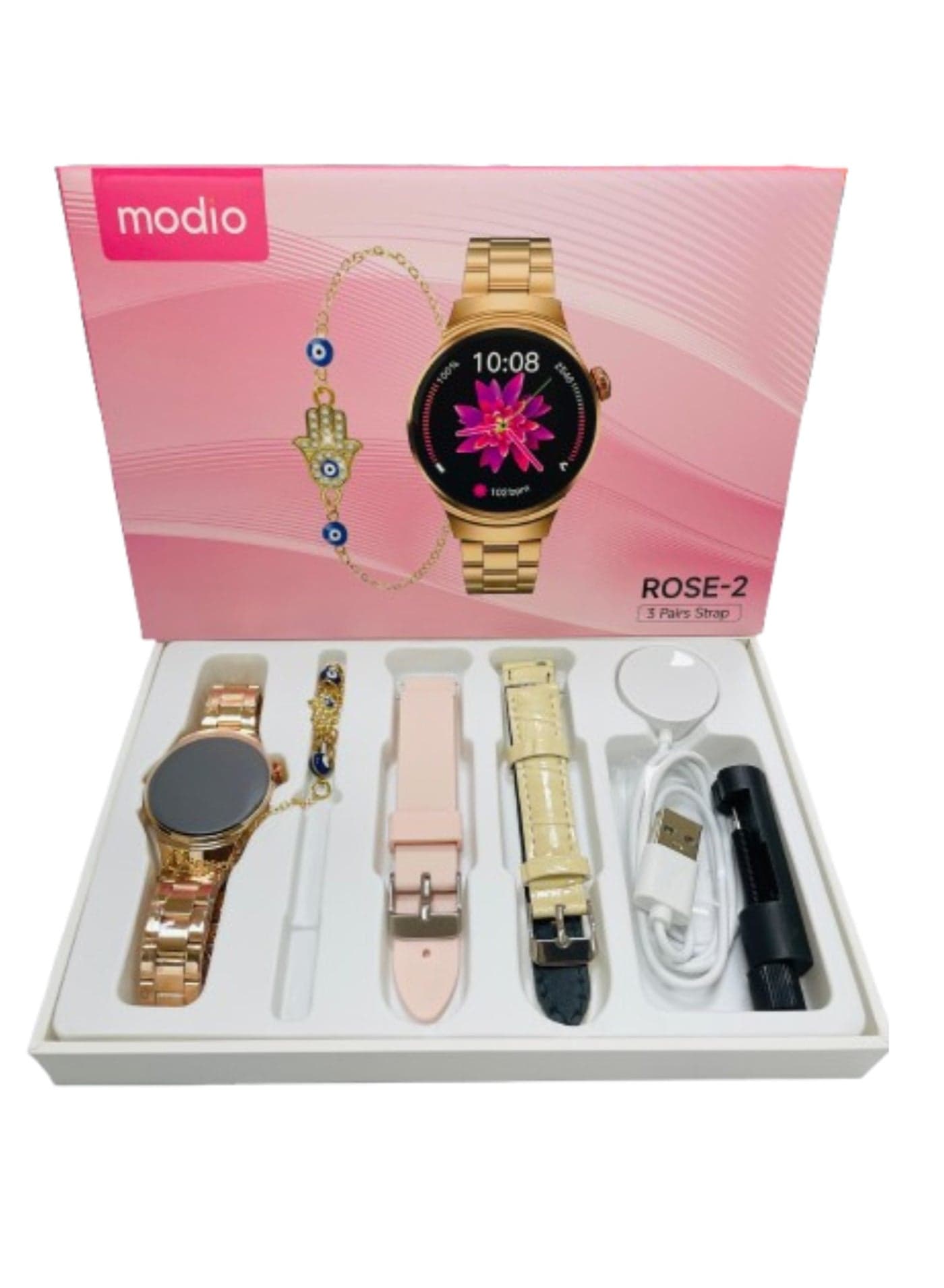 Premium Luxury Watch Gift Set for Women – Includes 3 Stylish Watch Straps & Elegant Bracelet
