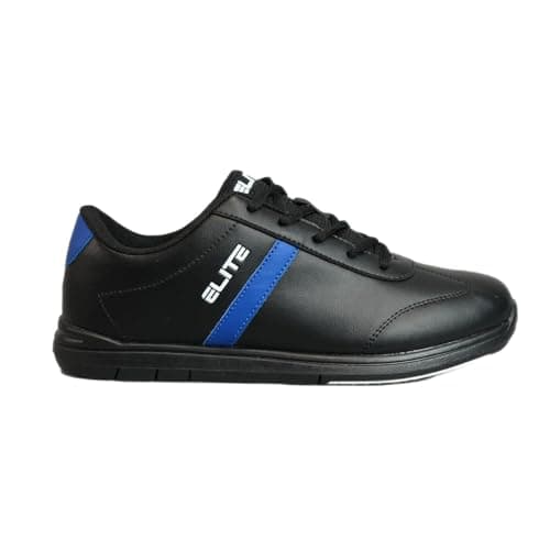 ELITE Men's Basic Athletic Lace Up Bowling Shoes with Universal Sliding Soles for Right or Left Handed Bowlers (Black/Royal, US Footwear Size System, Adult, Men, Numeric, Medium, 9.5)