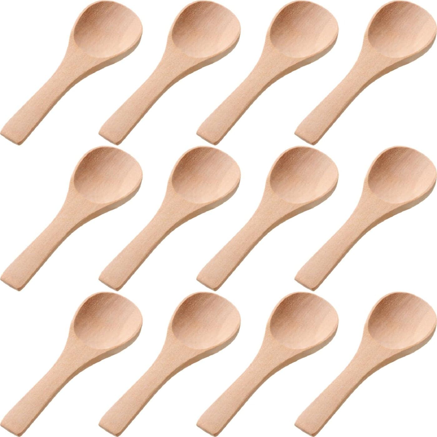 Boao 50 Pcs Small Wooden Spoons 35 L Mini Wood Natural Tiny Spoons Wooden Little Teaspoons for Jars Sugar Creamer Honey Spices Salt Kitchen Supplies Wood Color