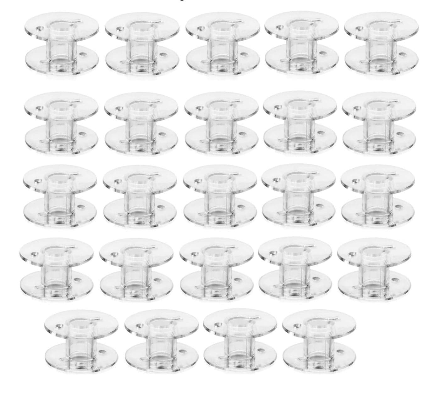 Zenith 24 Plastic Clear Bobbins For Any Domestic Automatic Sewing Machines comaptible with Usha Janome Singer and Brother domestic machine