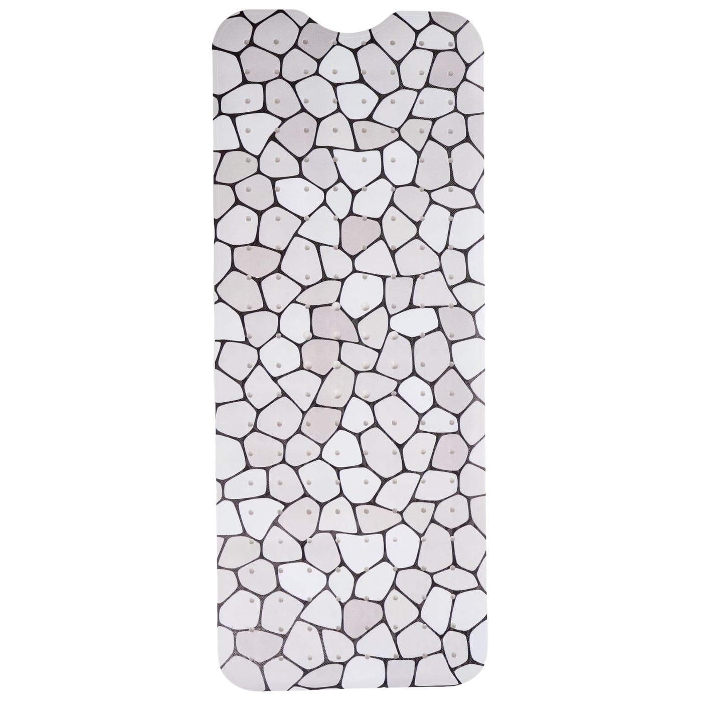 ENKOSI Bath Mat Large 40 x 16 Inch NonSlip Bathtub Mat with Secure Suction Cups Drain Holes Extra Long Bathroom Shower Mat for Tub with Grey Pebble Design Grey Pebble 40x16