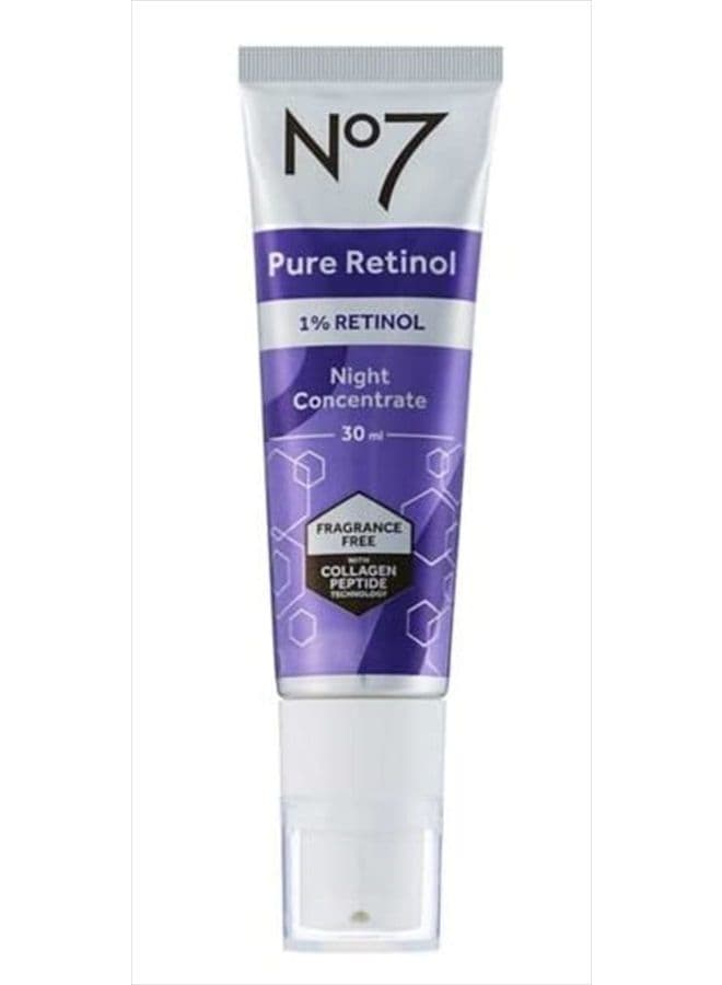 Pure Retinol 1% Night Concentrate - Anti Wrinkle Serum with Collagen & Niacinamide, 30ml