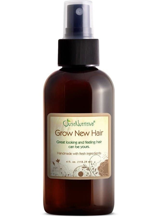Grow New Hair Treatment | Hair Regrowth Oil | Natural Hair Care | Hair Growth Treatment For Men and Women | Just Nutritive | 4 Oz