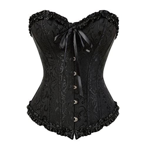Kranchungel Corset Tops for Women: Renaissance Corset Bustier Shapewear - Halloween Costumes for Themed Parties Aged 25-35 Large Black