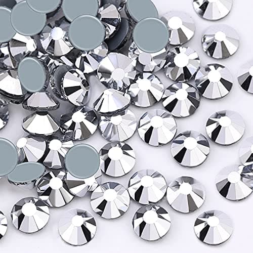 Dowarm 1440PCS Hotfix Crystal Rhinestones 28MM SS10 Hot Fix Crystals for Crafts Clothes Flatback Glass Crystal for Decoration Round Gems Mine SilverCrystal Labrador