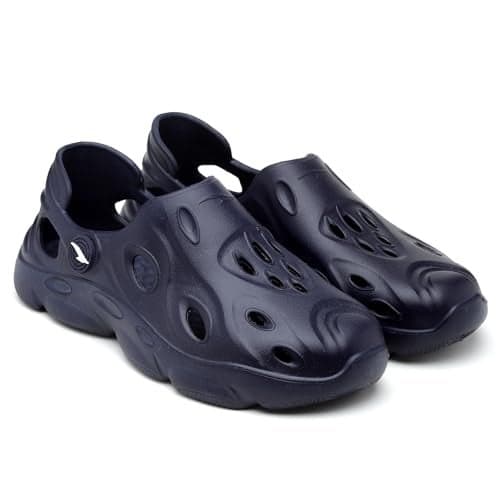 ASIAN Men's SAFARI-02 Trendy Stylish Fashionable Clogs | Sandals with Lightweight Regular wear Casual Clogs with Ultra Soft & Flexibility Technology Clogs for Men's & Boy's Navy,UK 9