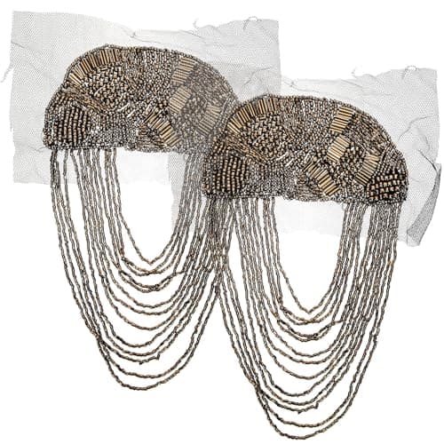 PRETYZOOM Vintage Tassel Epaulettes Shoulder Boards Badge with Rhinestone Chain Decorative Brooch for Costume Party Blazer Accessories 866X748 Inch