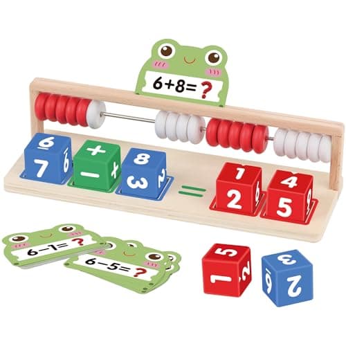 Ranqibo Wooden Math Learning Toys Number Blocks Toys Abacus for Kids MathMontessori Toys for 35 Year Old Boys Girls Birthday Gifts