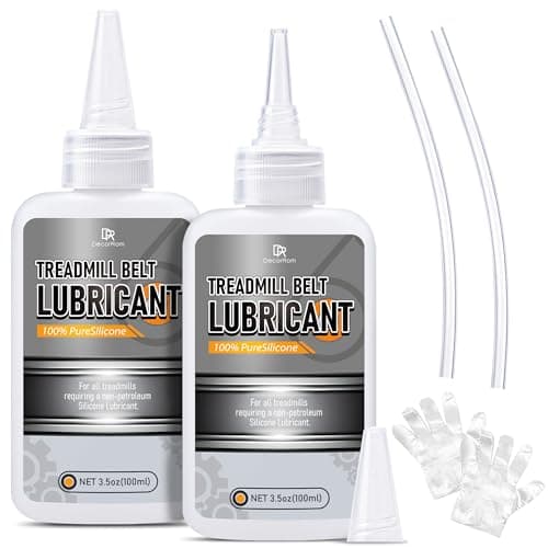 DecorRom Silicone Treadmill Lubricant - 7oz Treadmill Lube with Application Tubes, 100% Silicone Oil for Most Treadmill Lubrication - High Temperature Resistant, Non-Toxic Odorless Treadmill Oil