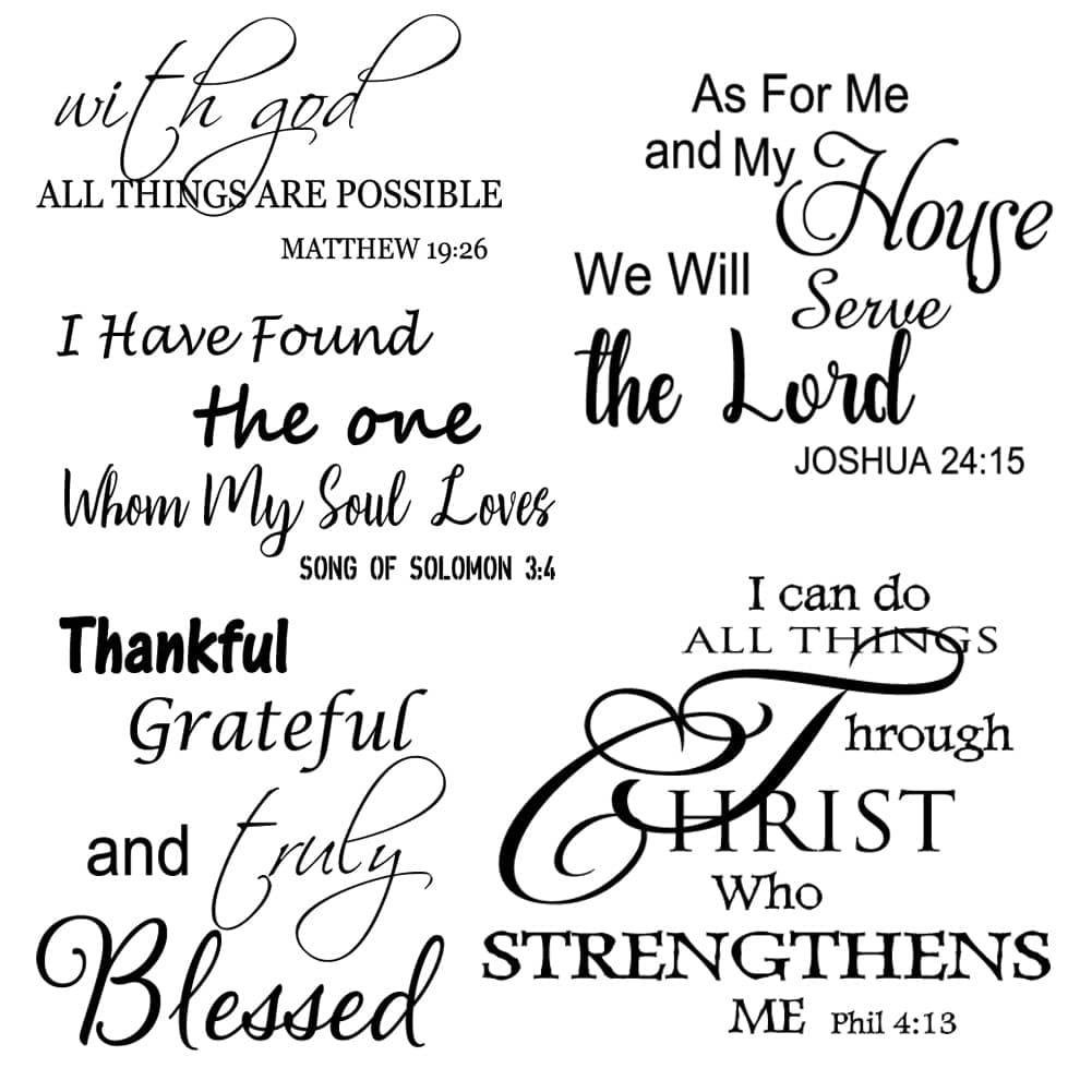 Bible Verse Wall Decals Vinyl Quotes Stickers Inspirational Peel Stick Decor for Living Room Bedroom Office Bathroom