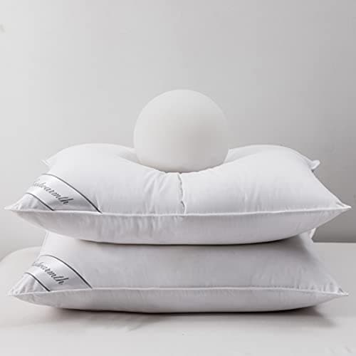 Eastwarmth Goose Down & Feather Pair Pillows Insert for Side and Back Sleepers White Color,100% Soft Cotton King 20x36in