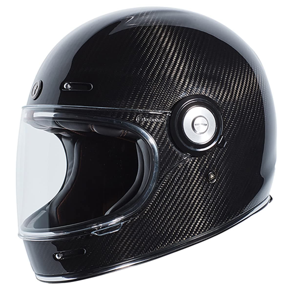 TORC T1 UnisexAdult Retro FullfaceHelmetStyle Motorcycle Carbon Fiber Gloss Black Large