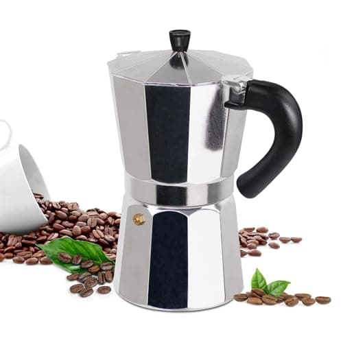 Supvision 2 Cup Moka Pot Aluminum 100ml Italian Coffee Maker Stovetop Espresso CoffeeMakers Mocha Pot Percolator Greca Coffee Maker for Electric Ceramic Stove Portable for Easy Brewing