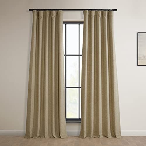 HPD Half Price Drapes Bellino Room Darkening Curtains 84 Inches Long Curtains for Bedroom & Living Room (1 Panel), 50W x 84L, Ginger