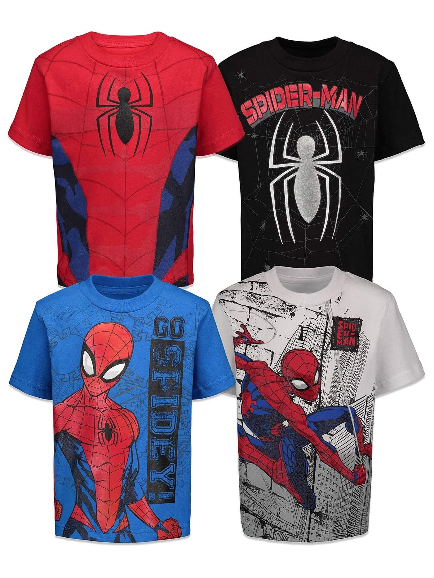 Marvel Spider-Man Toddler Boys 4 Pack T-Shirts Spiderman 3T