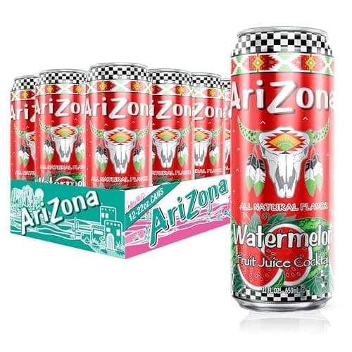 AriZona Watermelon Fruit Juice Cocktail Big Can 22 Fl Oz Pack of 12
