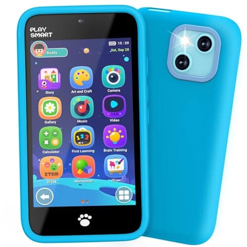MOMILLA Kids Toys Smart Phone Dual Camera with Stickers 397 Touchscreen 200 Educational Puzzle Games Learning Toys with Parental Control for Ages 38 Birthday Gift