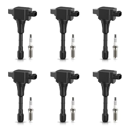 Set of 6 Ignition Coil Pack and Iridium Platinum Spark Plugs Compatible with Nissan 370Z INFINITI G37 Q50 Q60 Q70 Q70L QX50 QX70 M37 EX37 FX37 Q40 2008-2017 2018 2019 2020 3.7 V6 Replaces UF617 90174
