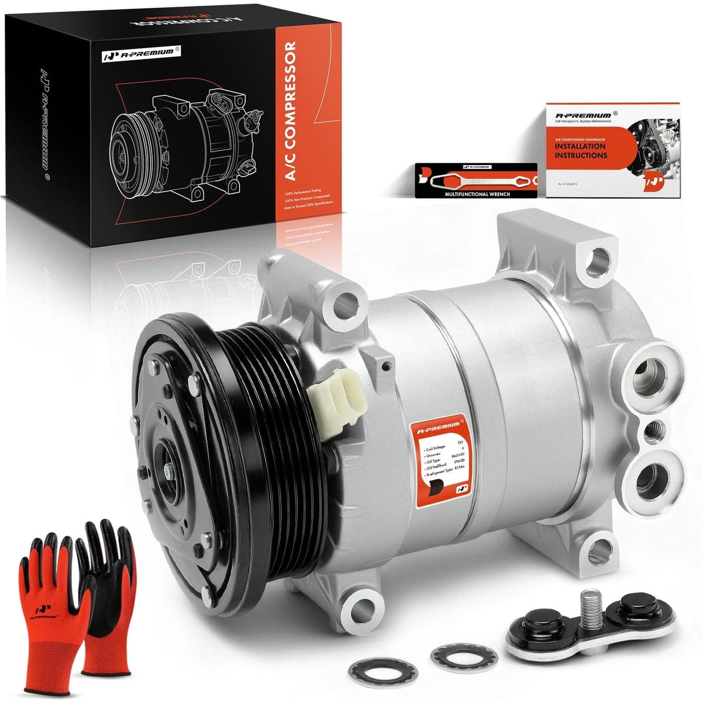 APremium AC Compressor with Clutch Compatible with Chevy Express S10 C4500 C5500 Kodiak GMC Jimmy Savana Sonoma Hummer Isuzu Oldsmobile