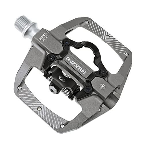 MZYRH Pedal,MTB Mountain Bike Pedals Compatible with Dual Function Sealed Clipless Aluminum 9/16" Bicycle Flat Platform with Cleats for Road, MTB (TI)