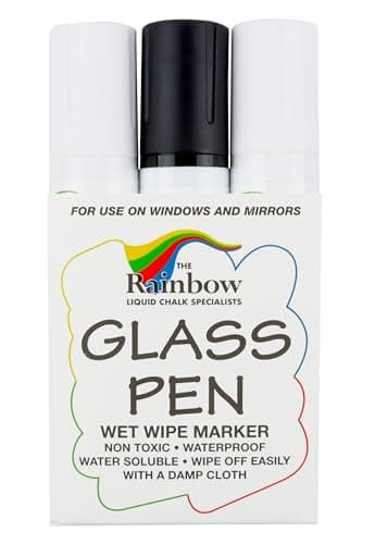 Glass Pen Window Marker Liquid Chalk Pens for Glass Whiteboard Markers with Washable Paint Graduation Car Windows Mirror Pen Storefront Wedding Party 3 Pens Black White Jumbo Tip