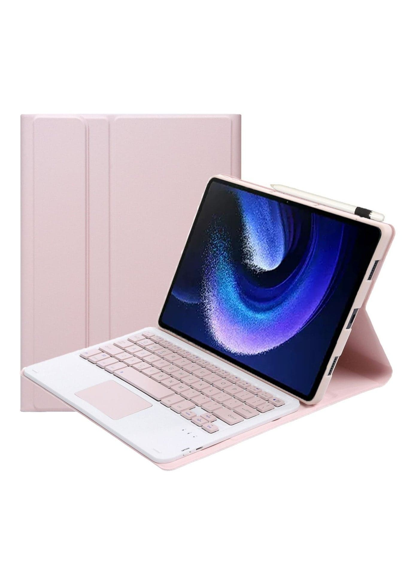 Bilingual keyboard cover and touch function compatible with Huawei M6 8.4 inch / M6 8.4 inch high energy version, magnetic separation touchpad keyboard with pencil holder