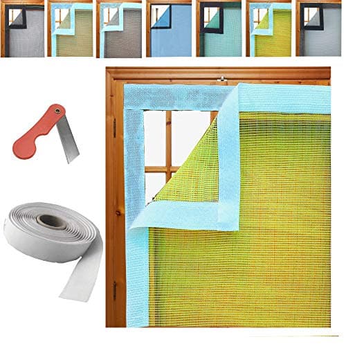 UR LITTLE SHOP Stitched Fiberglass Mosquito Net for Windows 1 Year Guarantee 4/5 Feet ( 120/150 Cm ) 47/59 Inch with Self Adhesive Hook_ Yellow Color