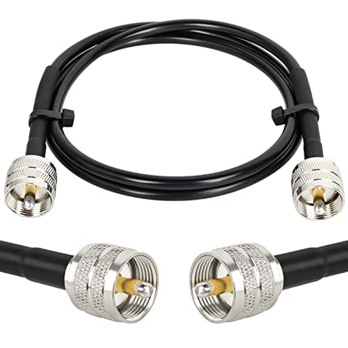 MOOKEERF PL259 3ft UHF Male to Male Coax Cable for CB Radio, Ham Radio, Antenna Analyzer, SWR Meter