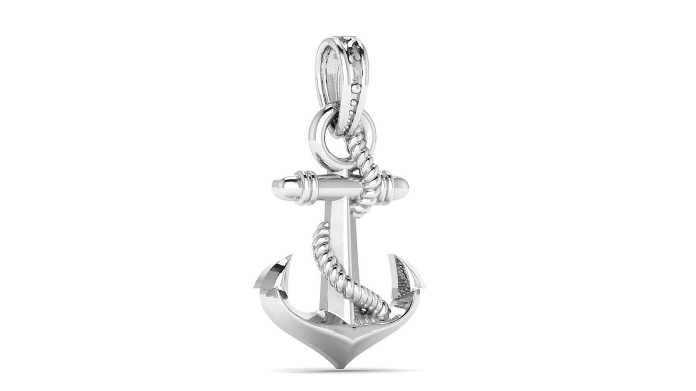 Akshat Sapphire A Sterling Silver (92.5% purity) Ship Anchor Pendant for Kids & Woman - for Good Health and Wealth KD7263