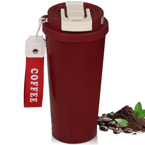 DITOSH Insulated Coffee Tumbler 17.9oz 530ml Travel Coffee Mug 316 Stainless Steel Dual Drink Openings Leakproof Lid Reusable Insulated Coffee Mug Hot and Cold Ideal Travel Mug for Coffee Lover Daily