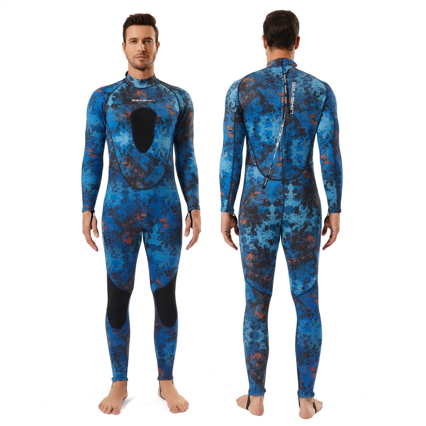 Seaskin Spearfishing Wetsuit for Mens 15mm Neoprene Camo Full Body Diving Suits for Snorkeling Swimming Camo 15mm Large