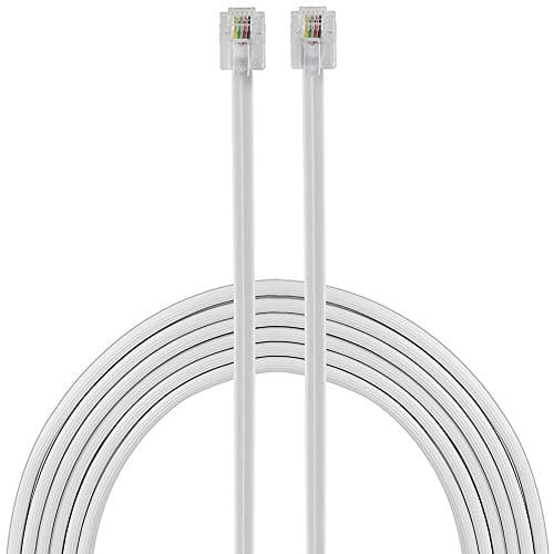 power gear Telephone Line Cord, 100 Feet, Phone Cord, Modular Jack Ends, Works for Phone, Modem or Fax Machine, for Use in Home or Office, White, 27638