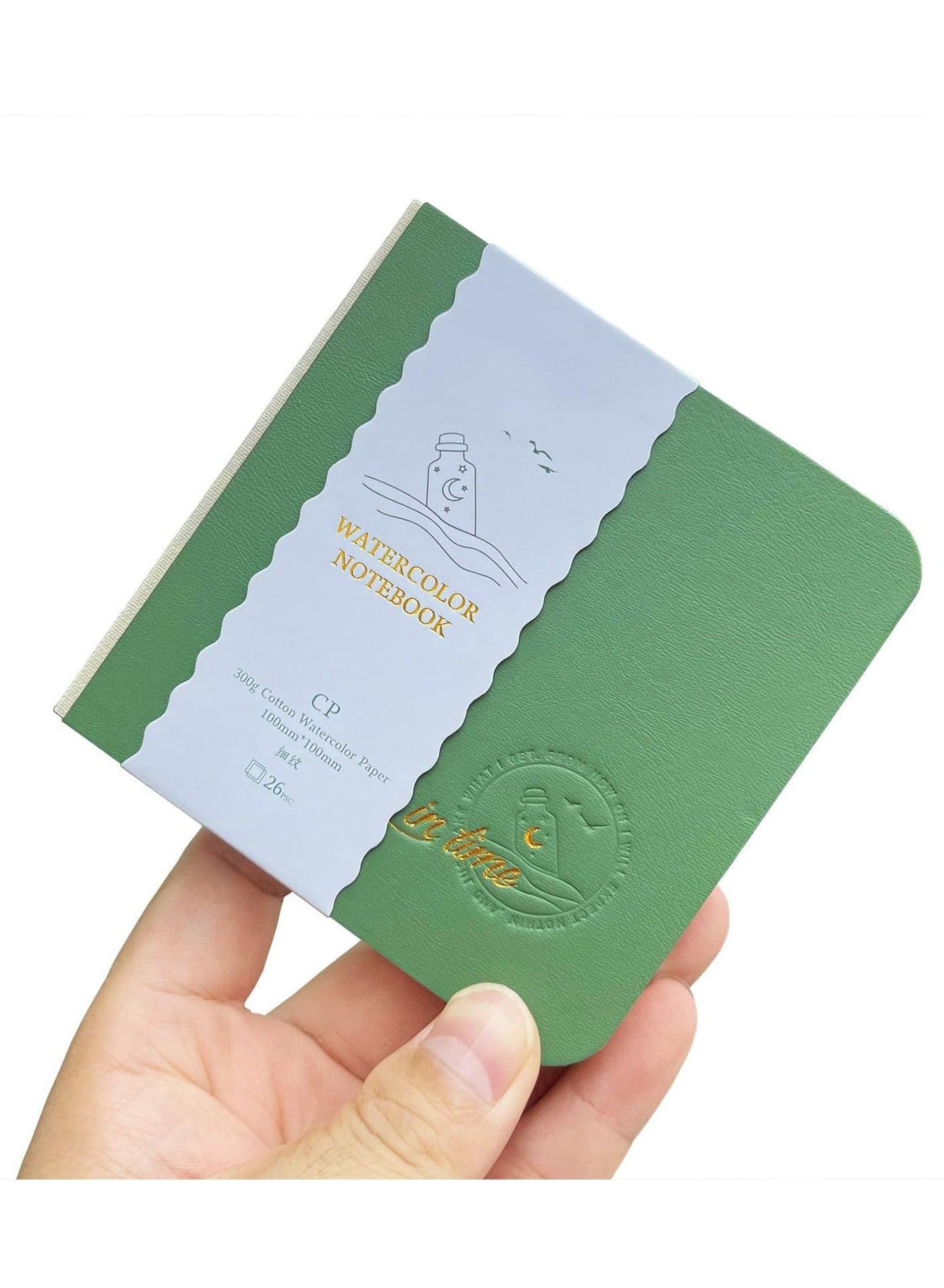 Portable Watercolor Sketchbook, Fine-Grained Paper, Travel Drawing Notebook, Light Color Journal Sketching, Mini for (52 Pages of 26 Sheets)