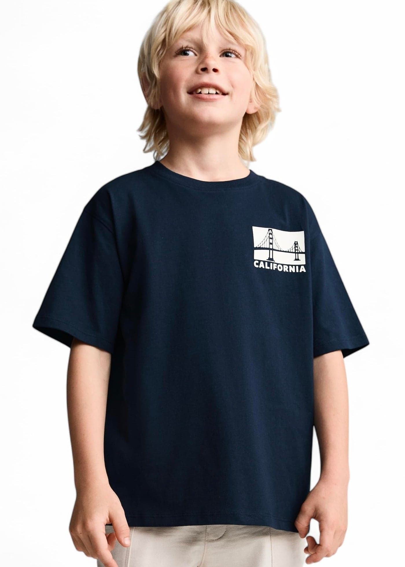 Alan Jones Clothing Boys Oversize Printed Cotton Round Neck T-Shirt (Dark Navy_15-16 Years)
